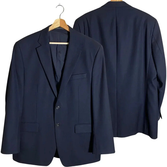 Lauren Ralph Lauren Wool Sport Coat Dinner Jacket Blazer Men's 42R Navy Career - Picture 1 of 15